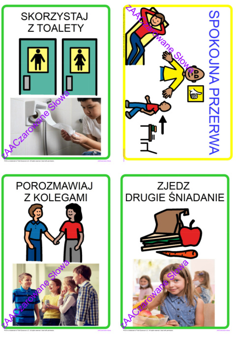 "SPOKOJNA PRZERWA" - ZASADY ZACHOWANIA AAC, SYMBOLE PCS