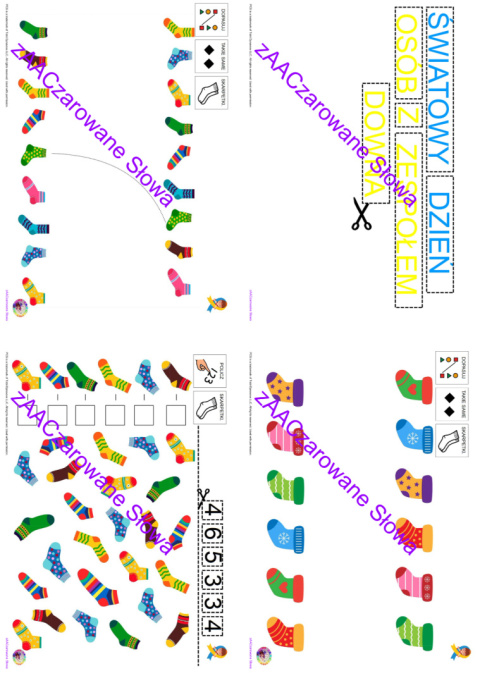 "ŚWIATOWY DZIEŃ OSÓB Z ZESPOŁEM DOWNA" - DZIEŃ KOLOROWEJ SKARPETKI AAC, SYMBOLE PCS