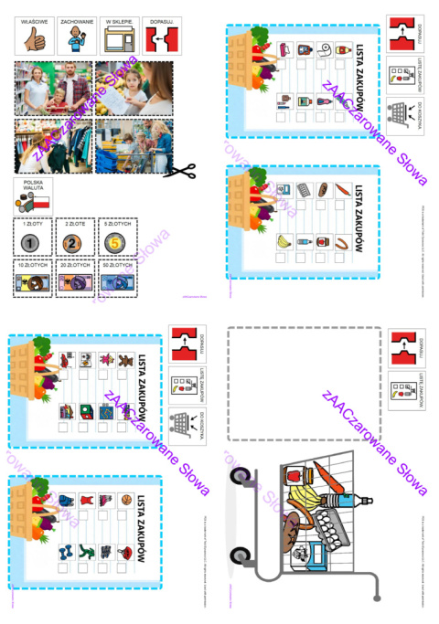 W SKLEPIE - CAŁY PAKIET, KARTY PRACY AAC